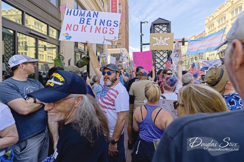Protesters at No Kings rally